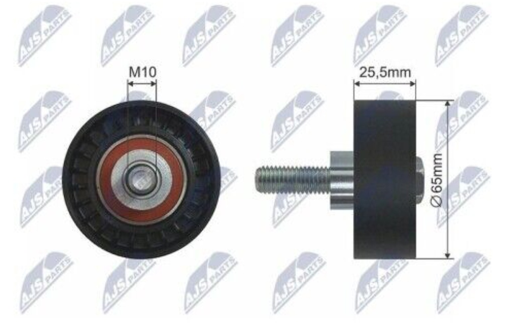 N.T.Y. RNK-FT-009.NTY Deflection/Guide Pulley, V-ribbed belt for FIAT