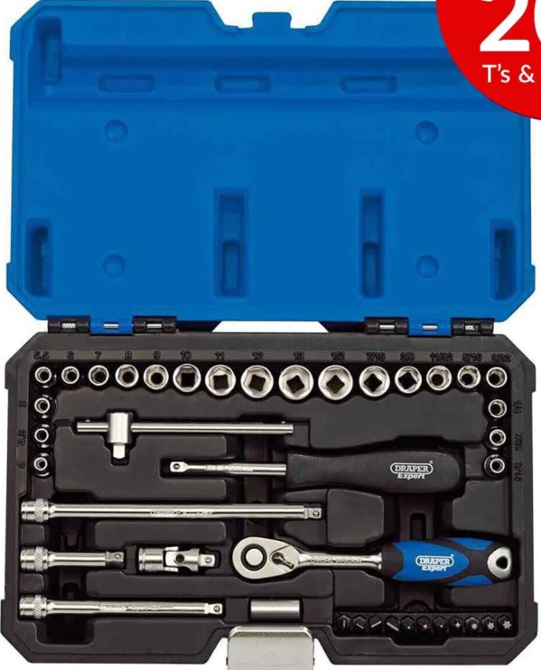 Draper 16445 Draper Expert Combined MM/AF Socket Set 1/4"" Sq Dr (40 Piece)