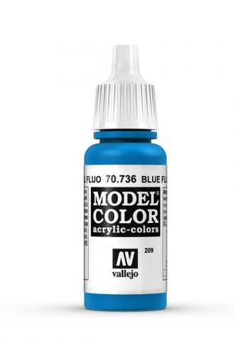 Vallejo Model Color Blue Fluorescent Acrylic 17ml/0.57 fl oz Dropper - 70.736