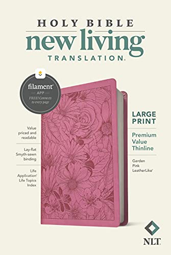 NLT Large Print Premium Value Thinline Bible Filament  by Tyndale LEATHER-BOUND