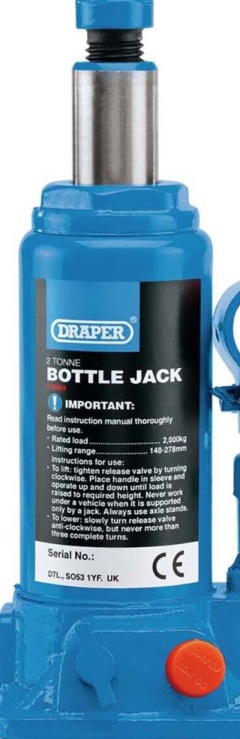 Draper 13064 Hydraulic Bottle Jack 2 Tonne
