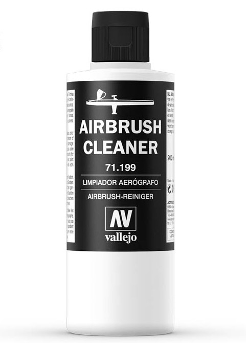 Vallejo Airbrush Mediums Airbrush Cleaner 200ml / 6.76 fl oz Bottle - 71.199