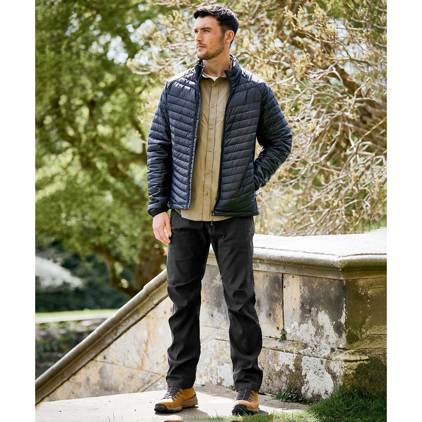 Craghoppers Men's Black Kiwi Pro Stretch Cargo Trousers - 40L - 96% Recycled Polyamide/4% Elastane
