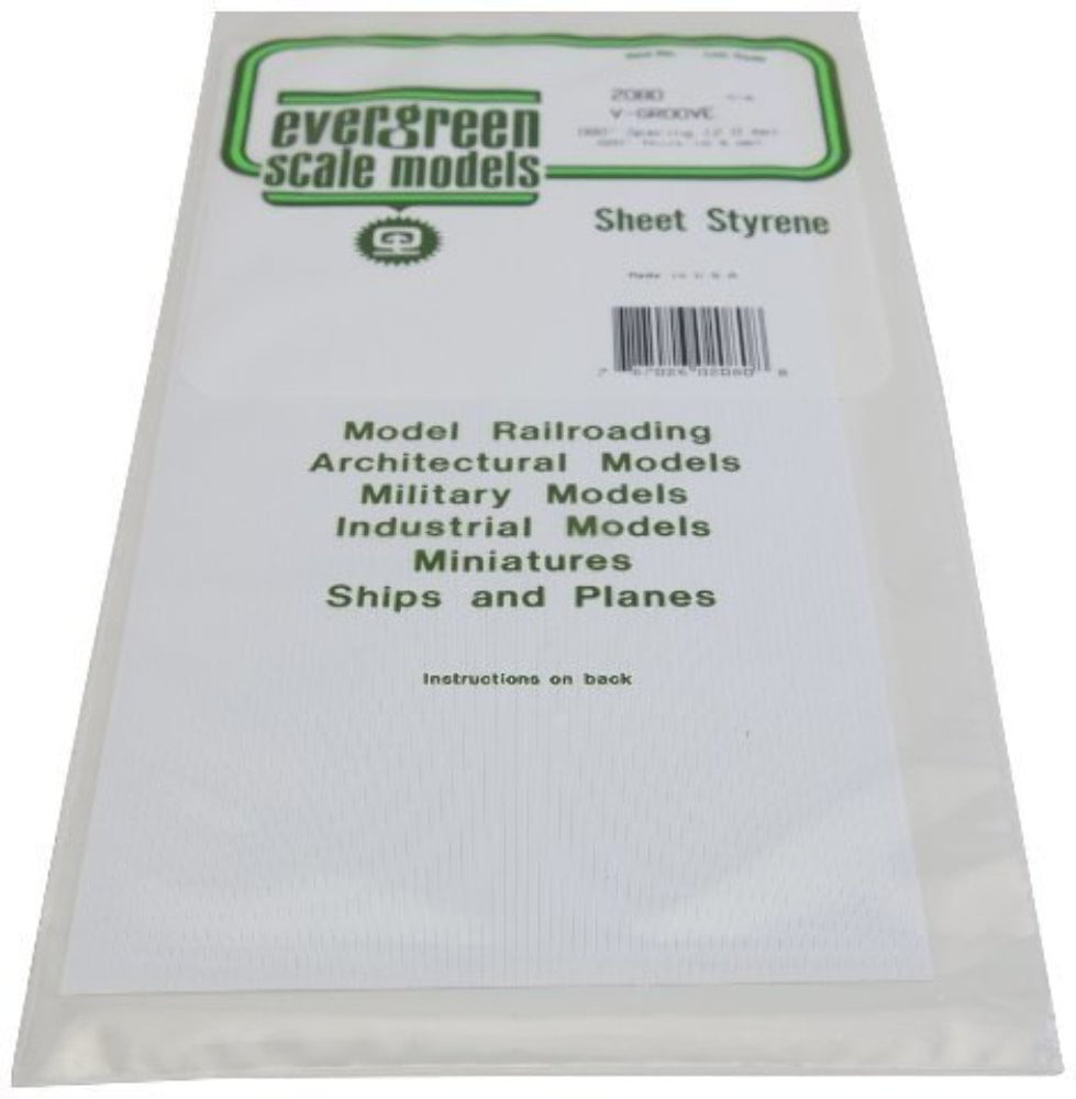 Evergreen Models Polystyrene Plate Structure 0.5x150x300 mm Grid 2.0 2080