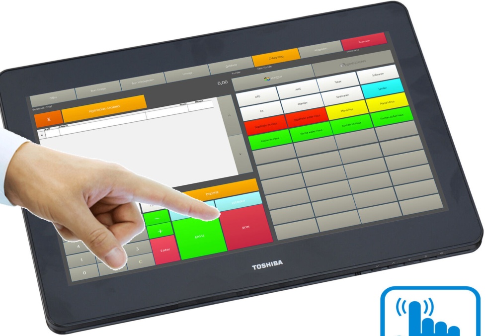 15.6"" 39.6cm Toshiba Monitor Elo 10-Point Touchscreen Powered USB-Power 6149-B1T