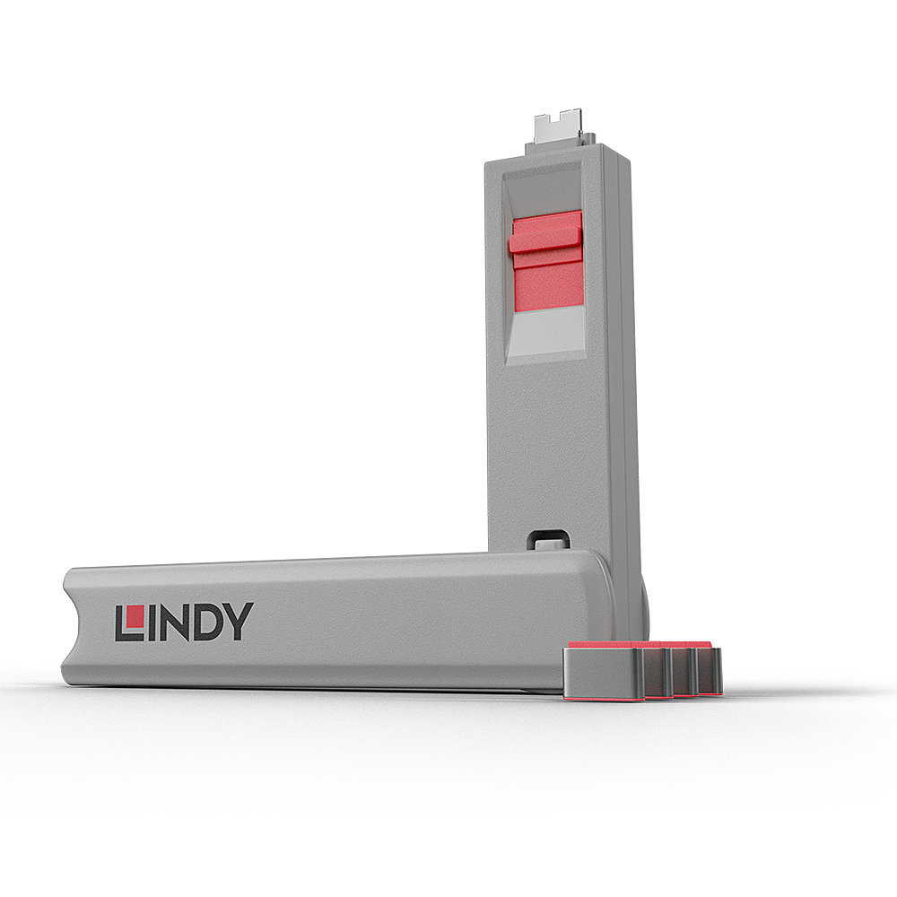 Lindy 40425 clip sicura Bloccaporte + chiave USB tipo-C Rosa 5 pz (USB Port Bloc - Immagine 3