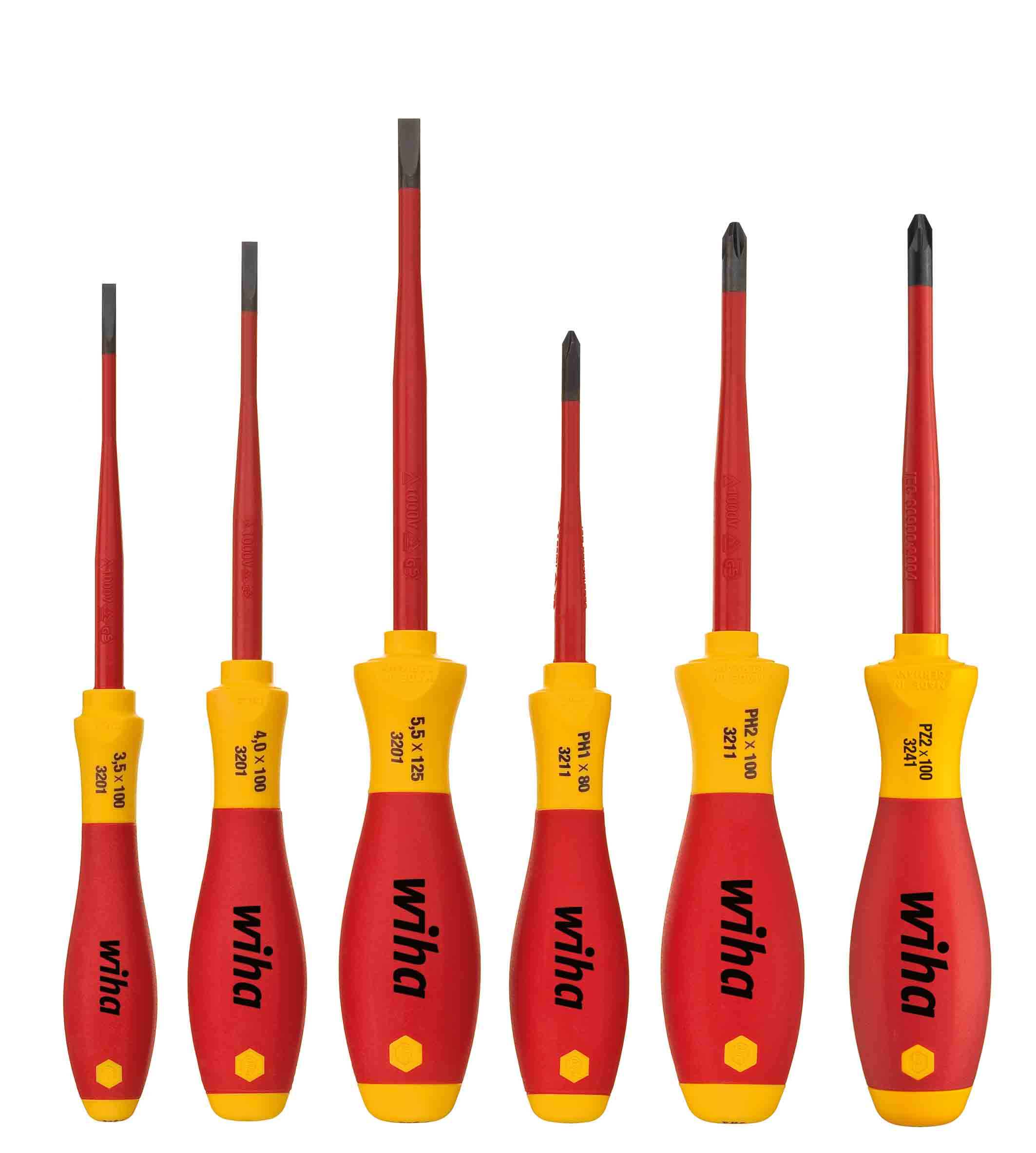 Wiha 38362 Phillips Slotted Pozidrive 6pc Screwdriver Set 1000v VDE Electrician