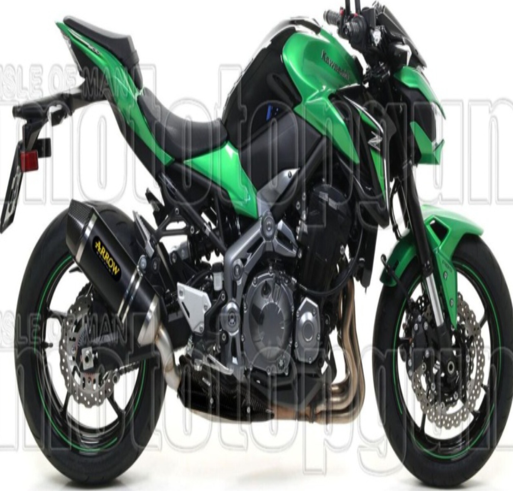 Exhaust Arrow Race Tech Aluminium Black Kawasaki Z 900 2017 > 2019