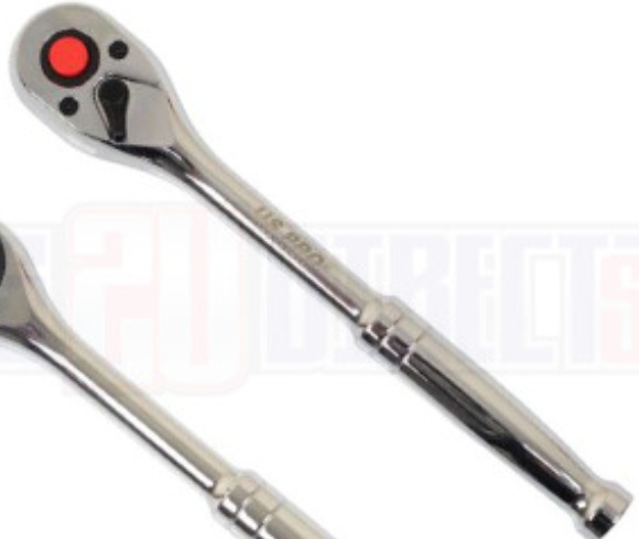 US PRO INDUSTRIAL 3/8"" Drive 90t Ratchet With Straight Metal Handle 4226