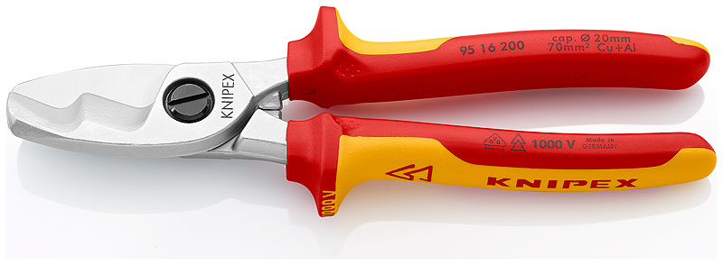 Knipex VDE Cable Cutting Pliers 200mm 8"" Insulated Wire Shears Cutters 95 16 200