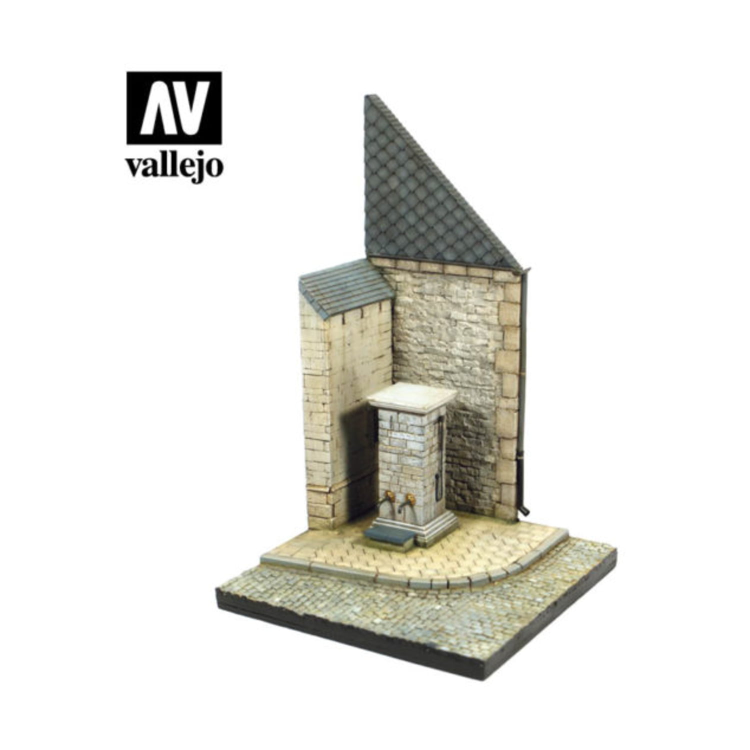 VALSC004 - Vallejo Scenics - 1:35 Street corner w/waterpump - Normandy