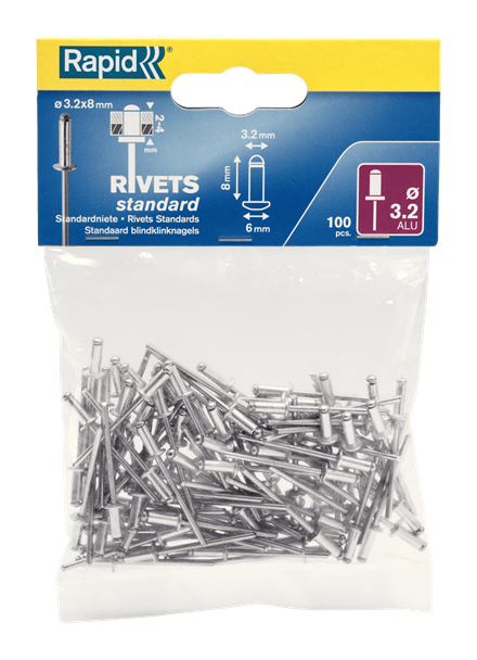 Rapid 5000377 Standard Aluminium Rivets 3.2 X 8Mm Bag Of 100 4051661013379 - Image 5