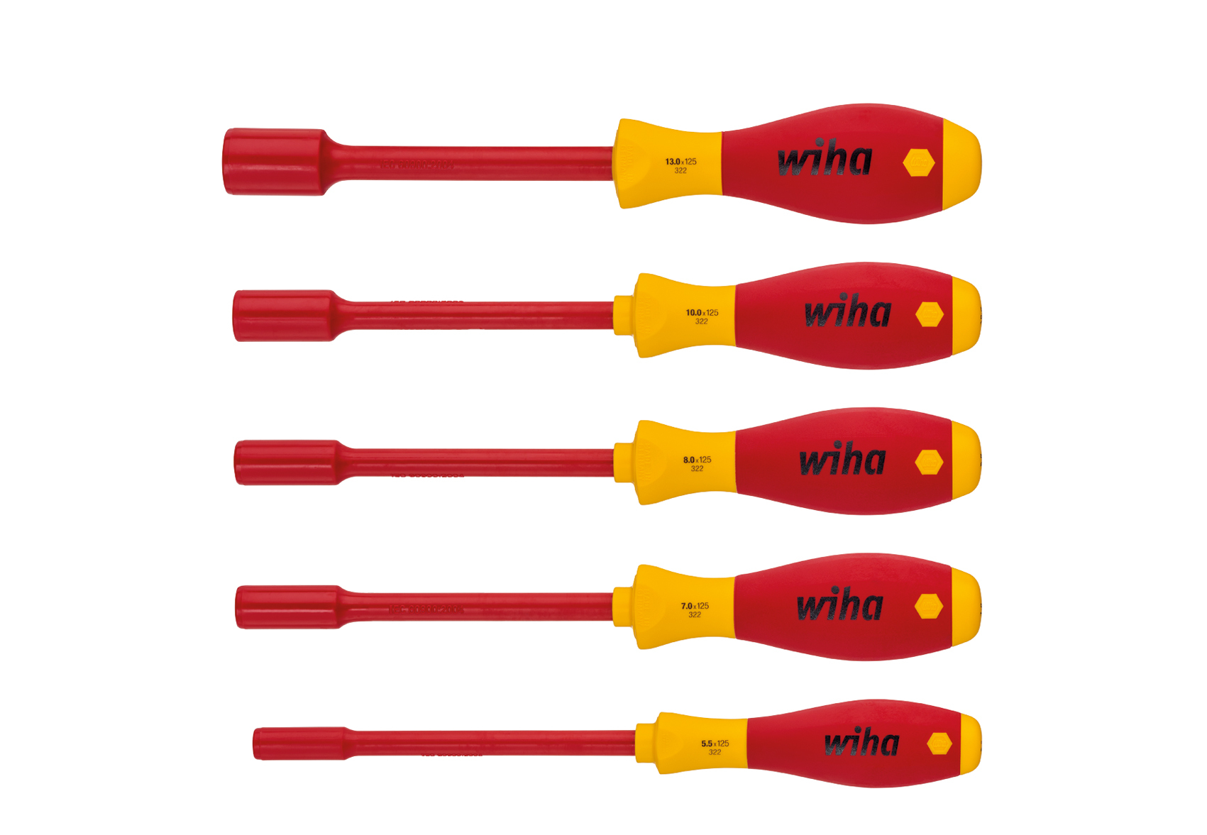 Wiha 29466 Hexagon Screwdriver Nut Driver 5pcs VDE Electrician 5.5mm To 13mm