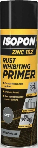 U-POL ISOPON ZINC 182 ANTI RUST PRIMER 450ML AEROSOL GREY