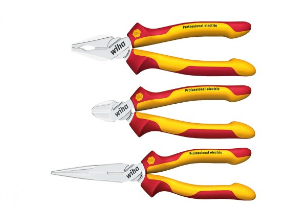 Wiha 26852 Plier Set 3pcs Set Needle Nose Pliers Diagonal Cutter VDE Electrician