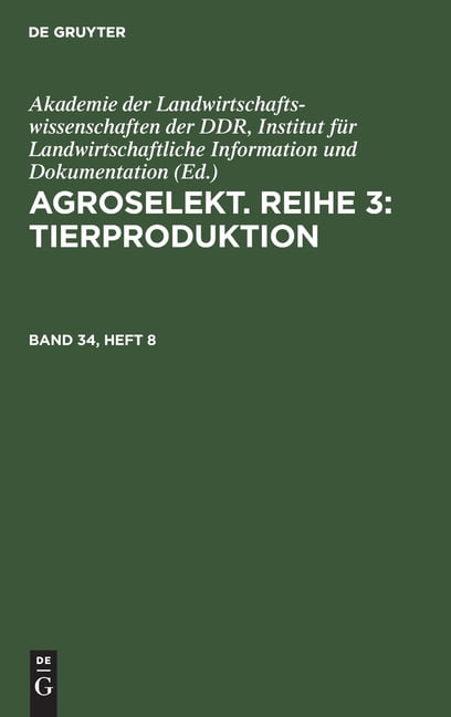 No Contributor - Agroselekt. Reihe 3  Tierproduktion - New hardback or - X555z