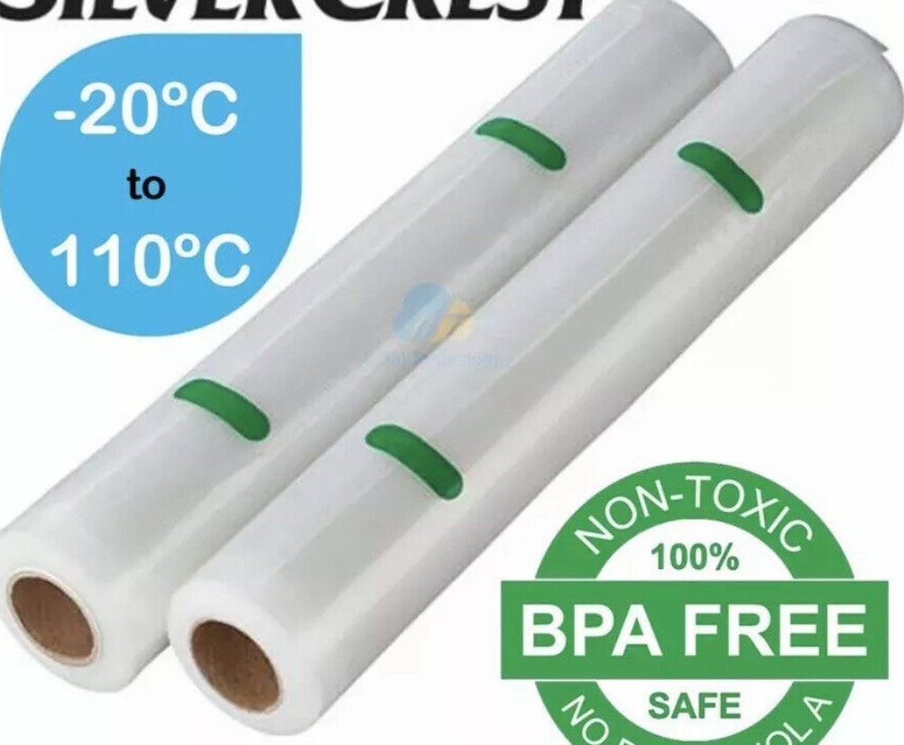 2 Pack Silvercrest 28cm  Vacuum Sealer Bags Food Airtight Watertight Brand New