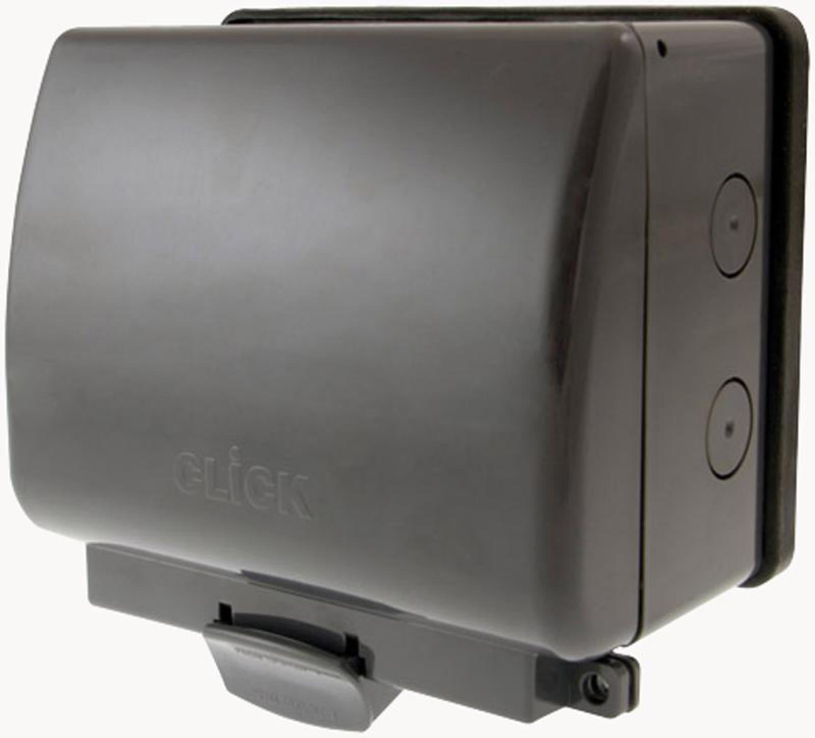 Click OA036AG Aquip66 2 Gang Outdoor Weatherproof IP66 Double Socket 13Amp DP