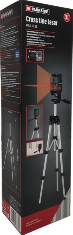 Parkside Self-Levelling Cross Line Laser Level With Tripod Stand