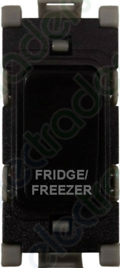 Deta G3562BK Grid Switch 20 Amp Double Pole marked 'Fridge Freezer' (Black)