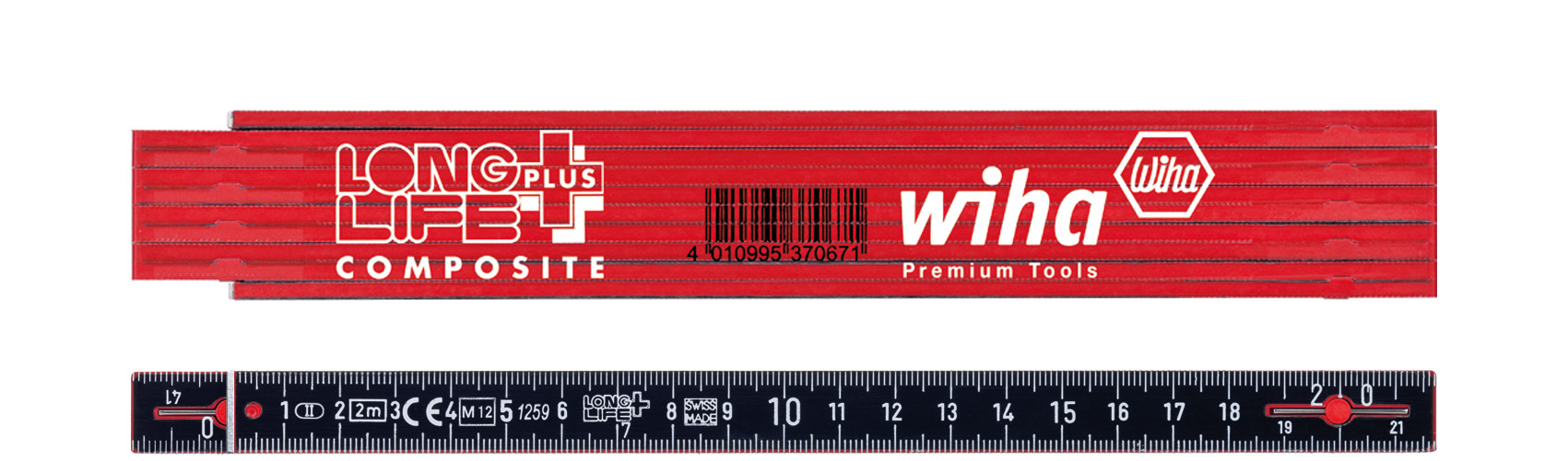 WIHA Folding Ruler LongLife Plus Composite 2m Metric 37067