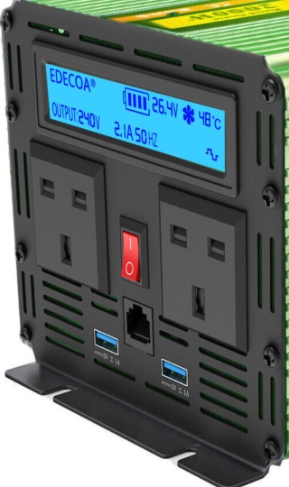 EDECOA Power Inverter 24V 240V 3000W Peak 6000W inverter with LCD Display V3.0