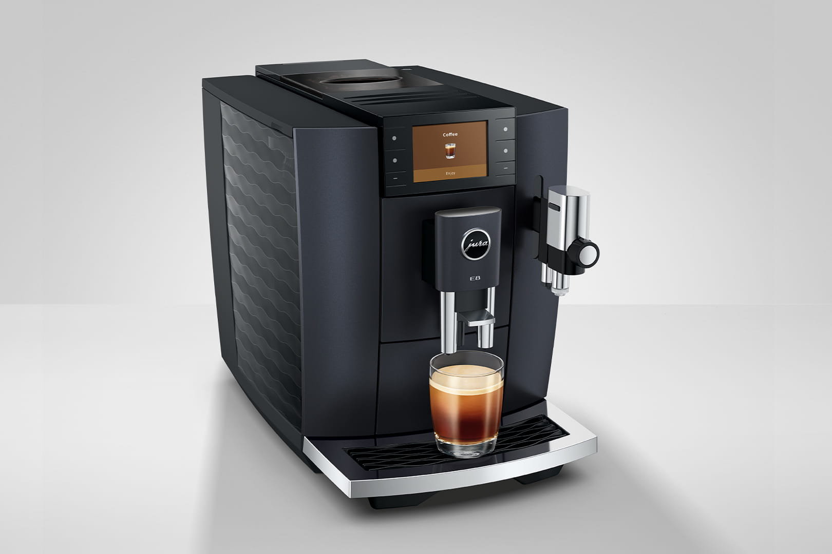 Jura E8 Bean to Cup Coffee Machine - 17 Coffee Specialties - Black