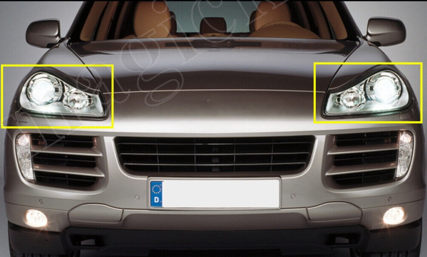Left&Right Headlight Lens Cover Shell Replacement For Porsche Cayenne 2007-2010