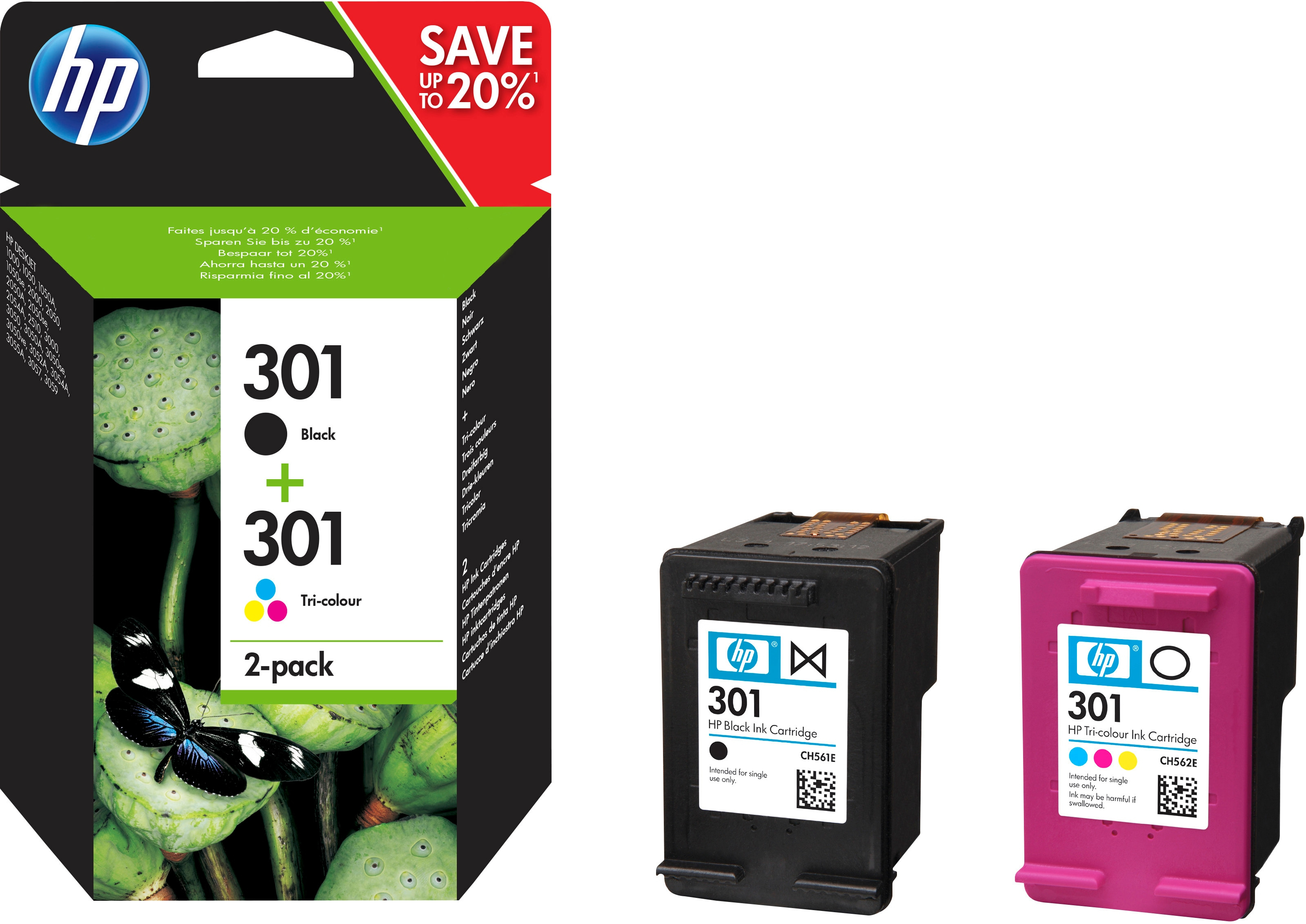 HP 301 ink 2-pack for Envy 5530 ink