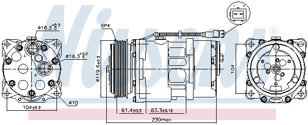 89055 NISSENS Compressor, air conditioning for CITROËN,FIAT,LANCIA,PEUGEOT - Image 8