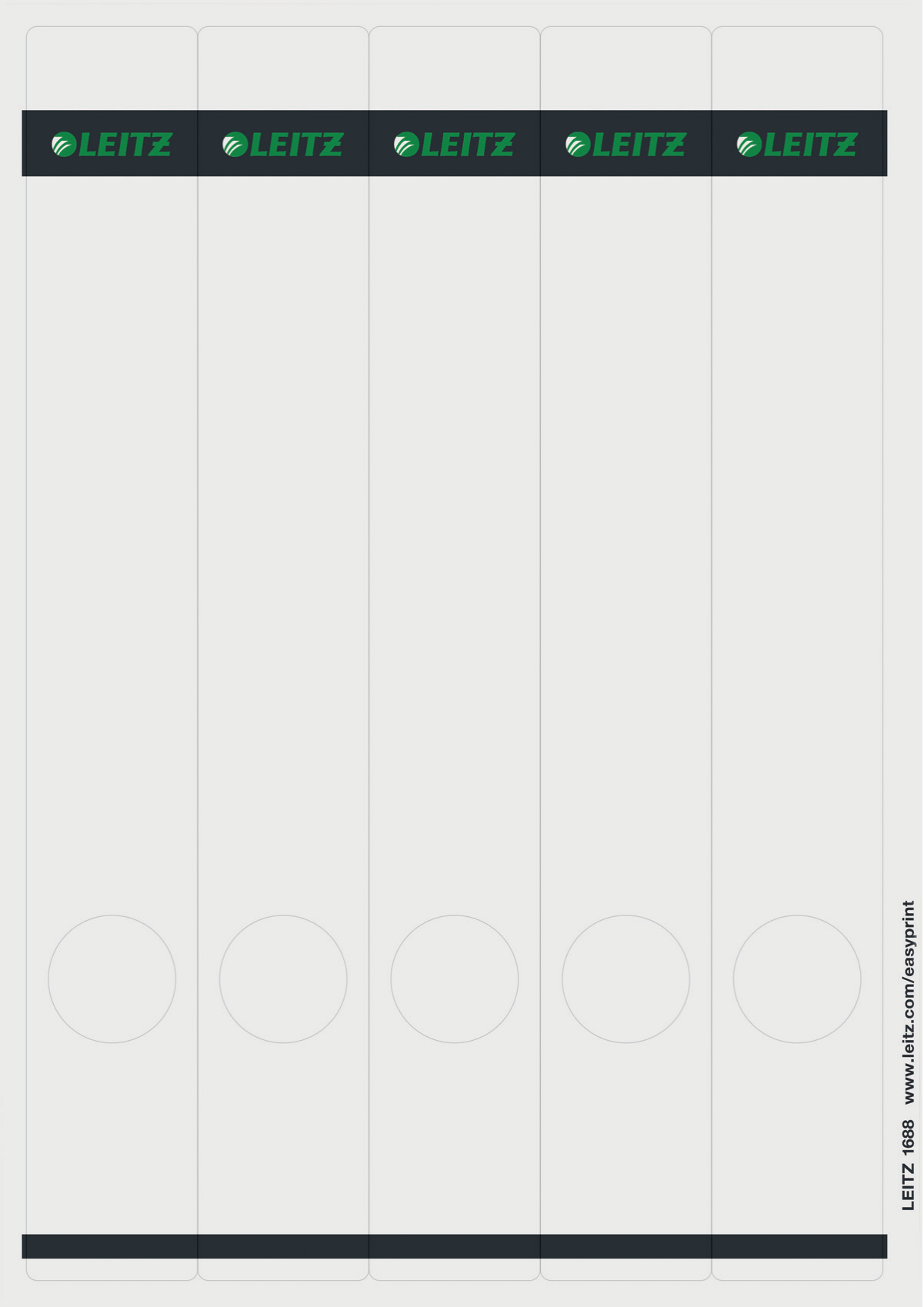Leitz PC printable Spine Labels for standard lever arch files 16880085