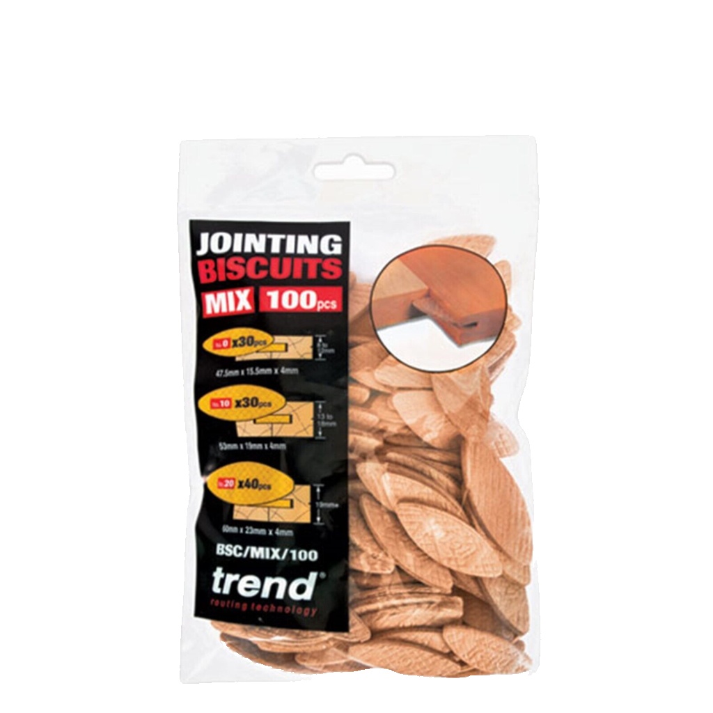 Trend Bsc/Mix/100 Number 0, 10, 20 Beechwood Joining Biscuits Variety, Pack Of 100, Brown 5027654132678 - Image 2
