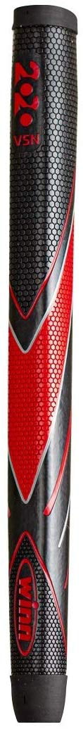 Winn 2020 VSN Medallist Pistol Putter Grip - Black / Red + FREE TAPE