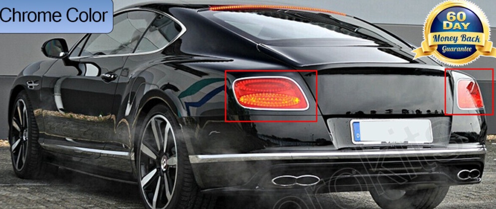 For Bentley Continental GT GTC Rear Trims Tail Lights Lamp Rims Chrome 2Dr 12-18