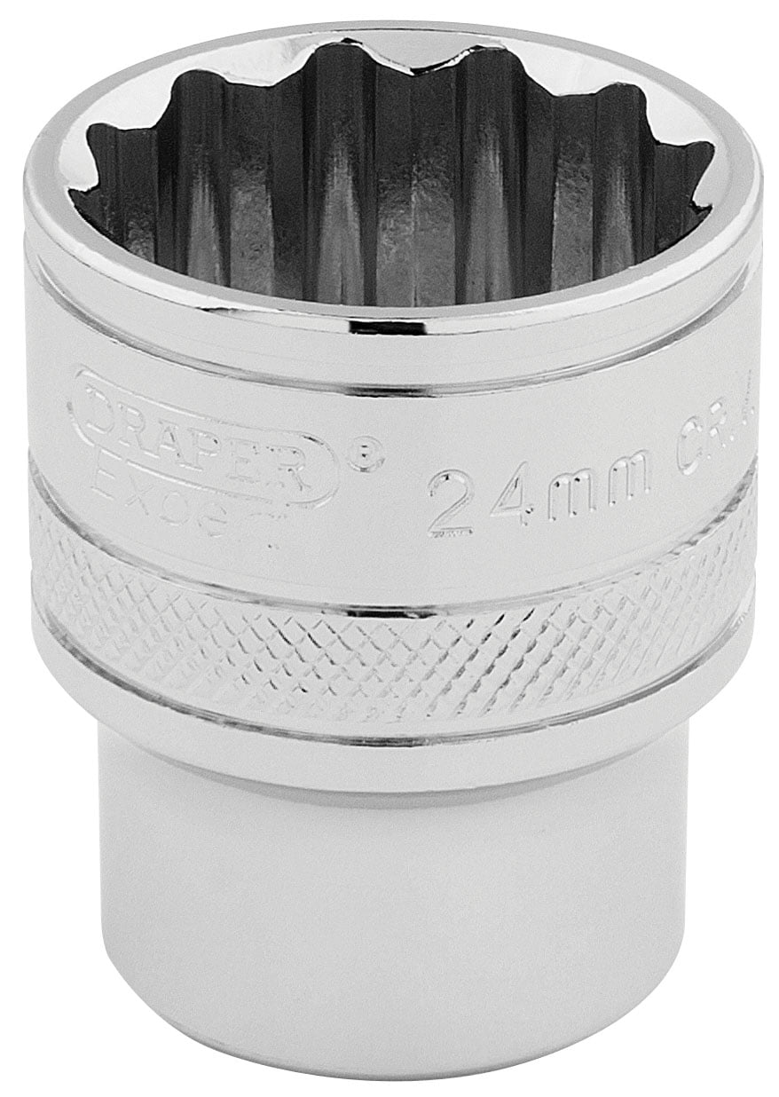Draper 33372 Draper HI-TORQ 12 Point Socket 1/2"" Sq Dr 24mm