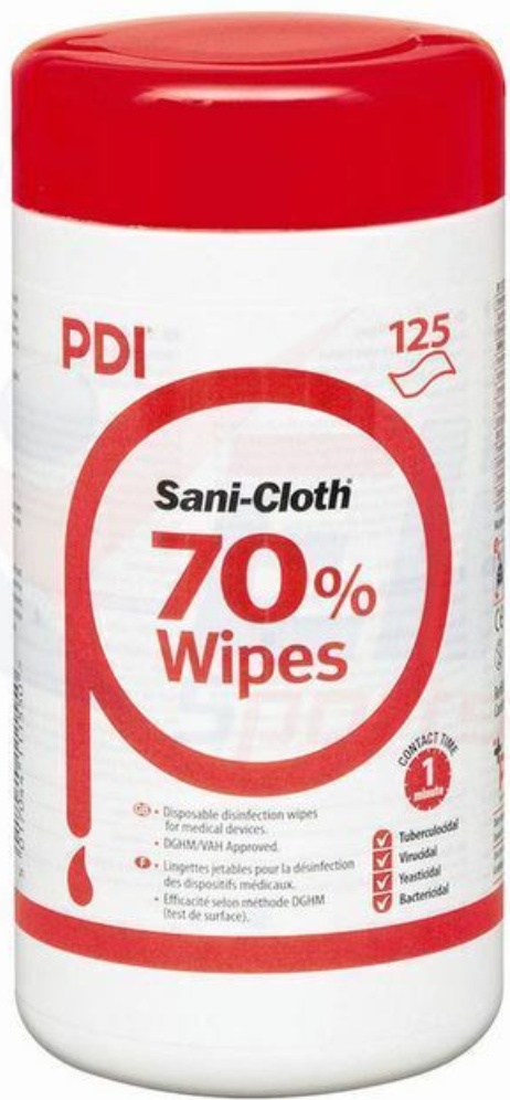 750 x Sani Cloth 70% Alcohol Wipes Surface disinfection Cleaner - 6 Pack of 125