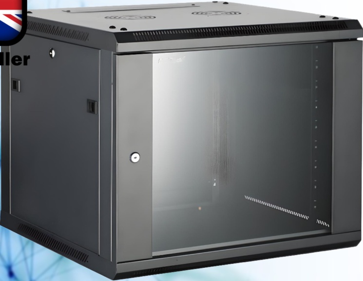 15U 19"" Black Data Network Cabinet Wall Server or Switch Comms Rack  350mm Depth