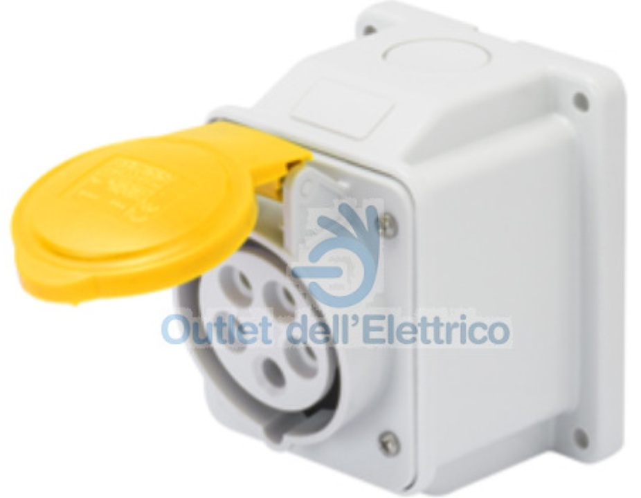 Gewiss GW62401 IP44 2P+E Receptacle 16A 110V 4H