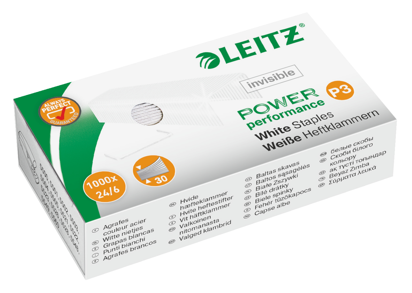 Leitz Power Performance P3 White Staples Pack of 1000 55540000