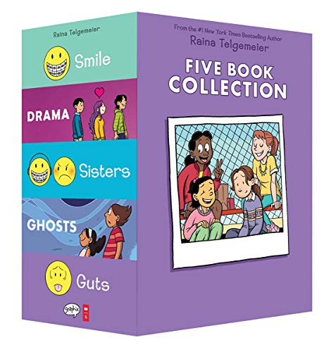 Raina Telgemeier Collection Box Set (Smile, Drama, Sisters, Ghosts, Guts) by ... - Image 2