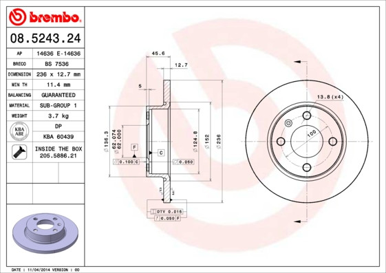 2x Brake Discs Pair Solid fits VW CADDY Mk2 1.9D Front 96 to 00 AEF 236mm Set - Image 9
