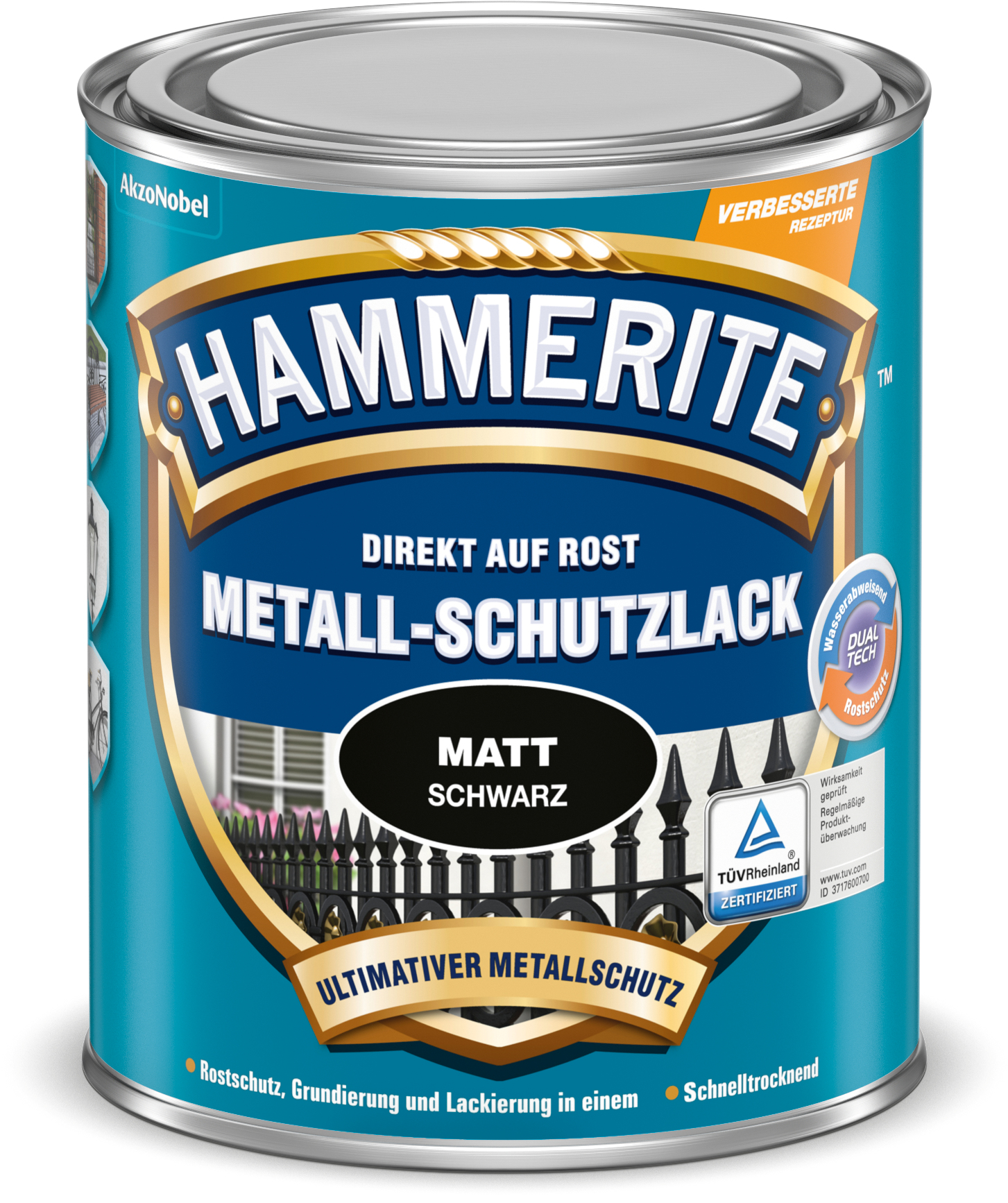 Hammerite Metall-Schutzlack 750 ml schwarz matt - Image 2