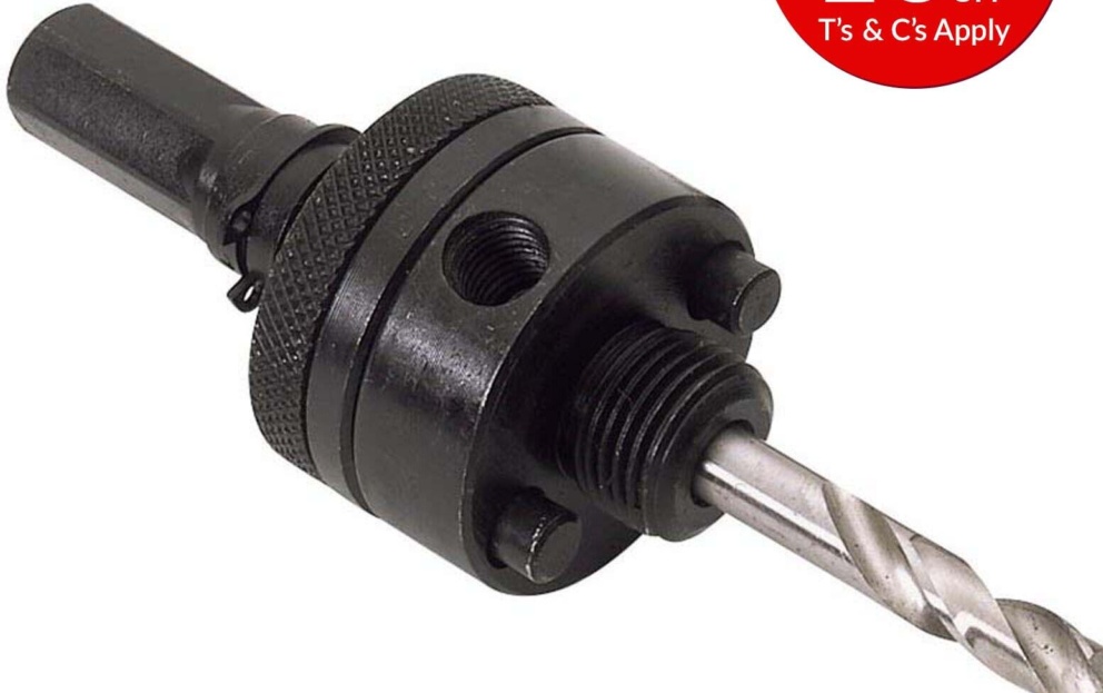 Draper 52983 Locking Hex Shank Holesaw Arbor with HSS Pilot Drill for Holesaws 3