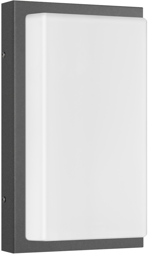 LED-Außenwandlampe Babett - Graphit, Opal - Warmweiß - Aluminium, Edelstahl, Opalglas