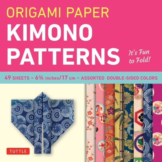 Origami Paper - Kimono Patterns - Small 6 3/4" - 48 Sheets : Tuttle Origami Paper: Origami Sheets Printed With 8 Different Designs: Instructions For 6 Projects Included . Tuttle Studio - Image 2