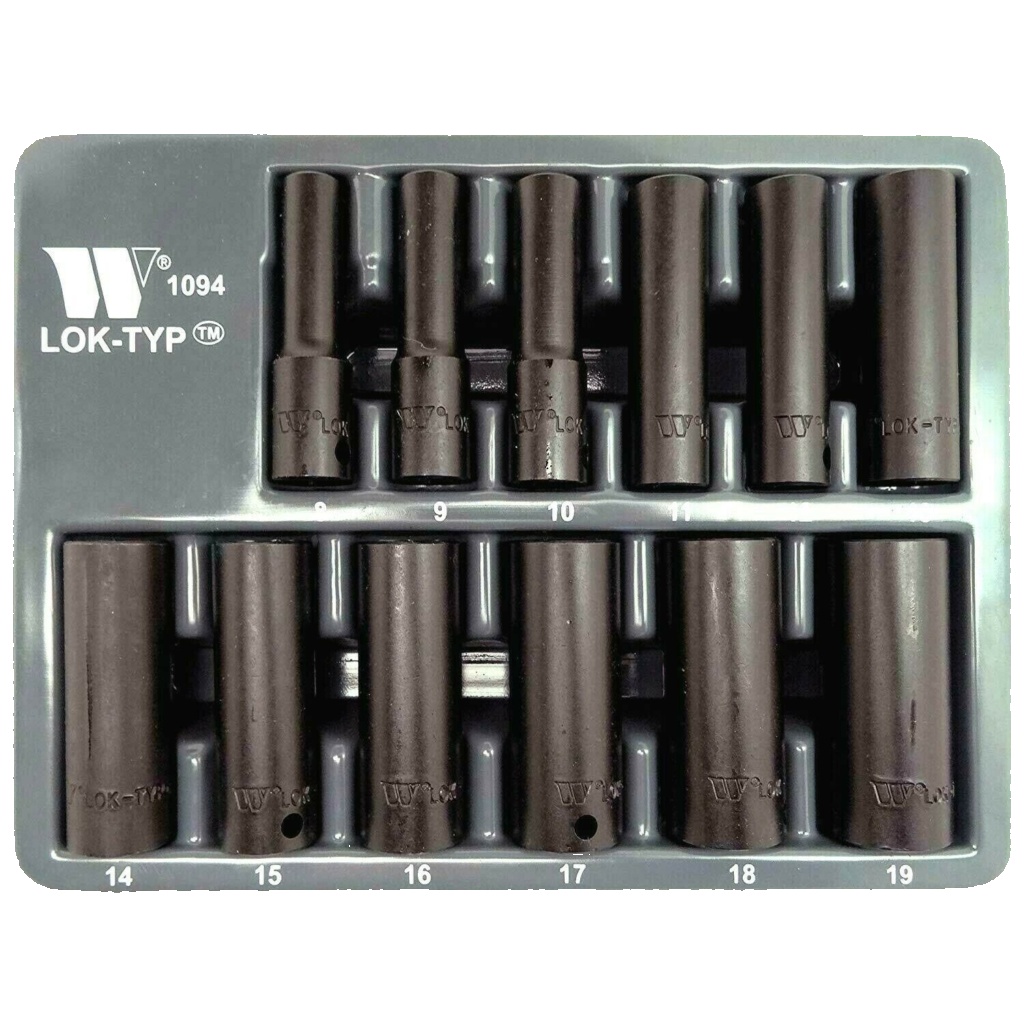 Welzh Werkzeug 3/8 Deep Impact Socket Set 12pc Lok-Typ Works On 85% Rounded Nuts