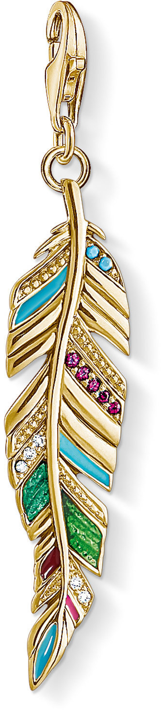 Thomas Sabo Women Charm Pendant Ethnic Feather 925 Sterling Silver