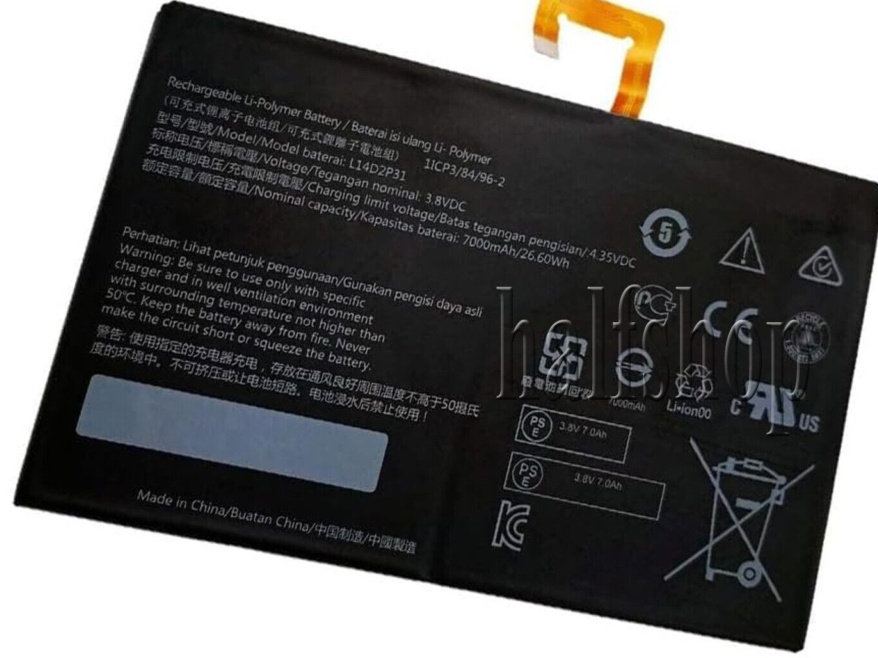 Battery L14D2P31 For Lenovo Tab 2 A10-70 A10-70 70F TB2-X30M Serie 3.8V 7000mA