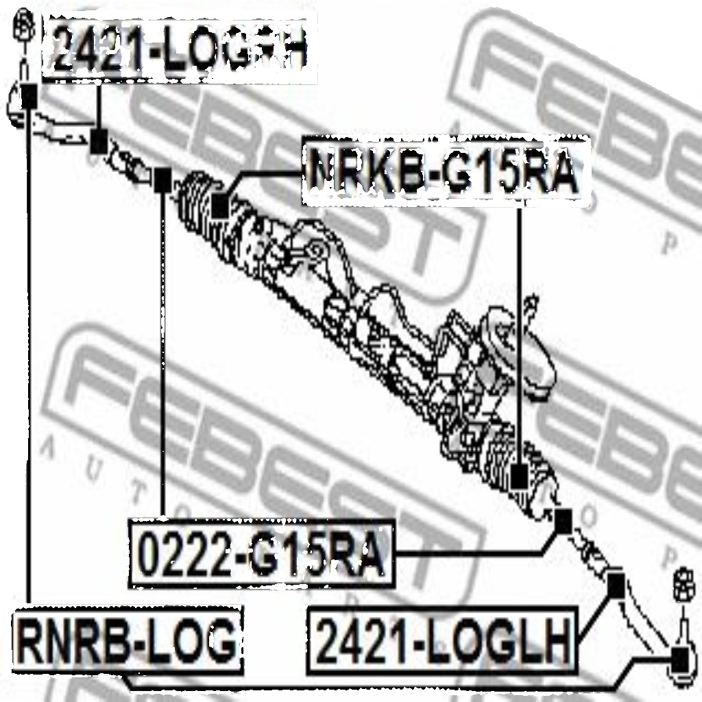 0222-G15RA FEBEST Inner Tie Rod for NISSAN