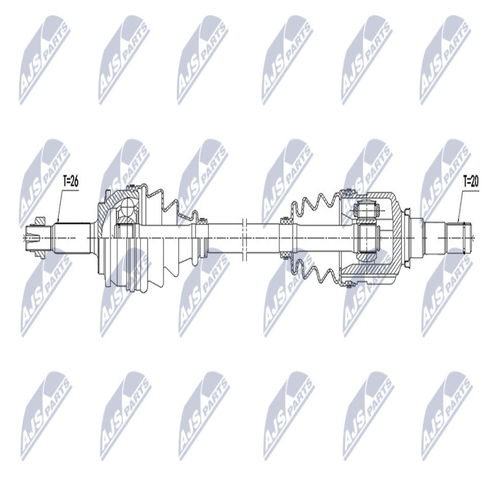 Driveshaft Front Axle Left NPW-TY-135 NTY for TOYOTA AURIS COROLLA Saloon